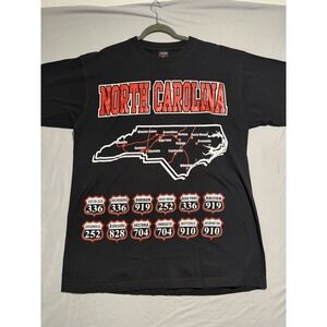 Atoo Griffin 'north carolina' map, black ss tee, men's 2x t-shirt